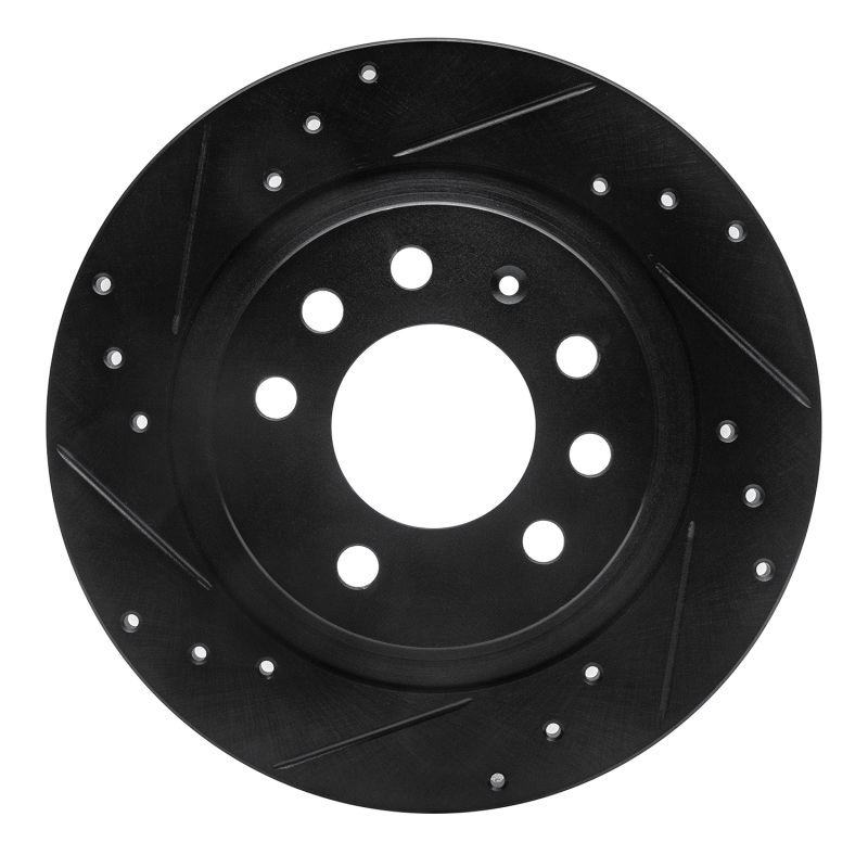 Pontiac Solstice Brake Rotor (1) - Rear Left - R1 Concepts - Drilled & Slotted - Black - `06-`10